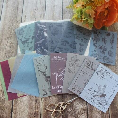 15 Sheets DIY 15 Style 10*14cm Seabed Animal Fossil Design Craft Paper Scrapbooking Creative Paper Gift Use