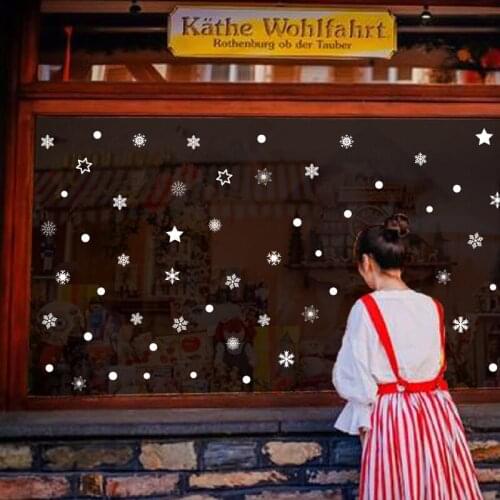 2020 Christmas window glass shopping mall decoration waterproof self-adhesive removable white snowflake wall stickers