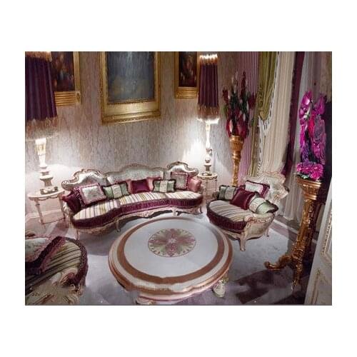 2021 new style Living room sofa combination special-shaped carved sofa cloth art large family