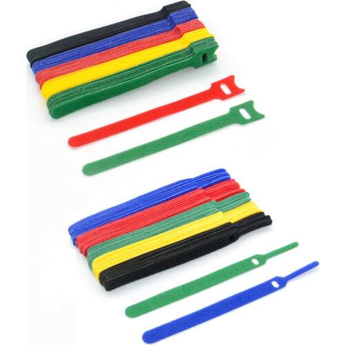 50pcs T-type Velcro Cable Tie Wire Reusable Cord Organizer Wire 15*1.2cm Colorful Computer Data Cable Power Cable Tie Straps