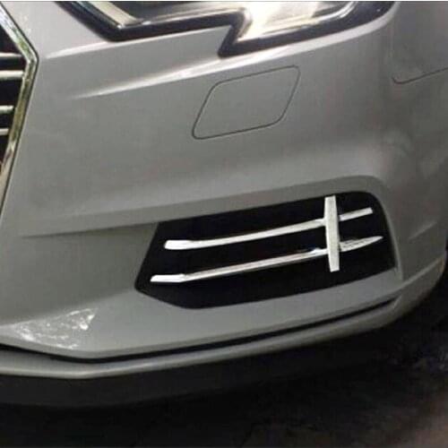 Brand New For Audi A3 2017-2018 Car ABS Chrome Sedan Front Fog Lights Decorative Strips Cover Trim Car Styling Accessories