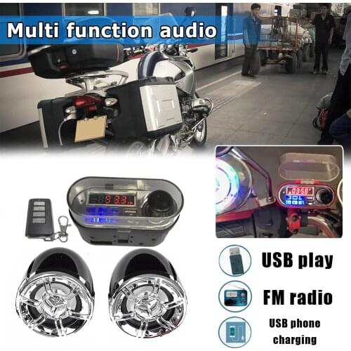 HY-007 Motorcycle Bluetooth Speaker Audio System Handsfree TF Radio USB Charger for Outdoor Personal Motorcycle Decoration