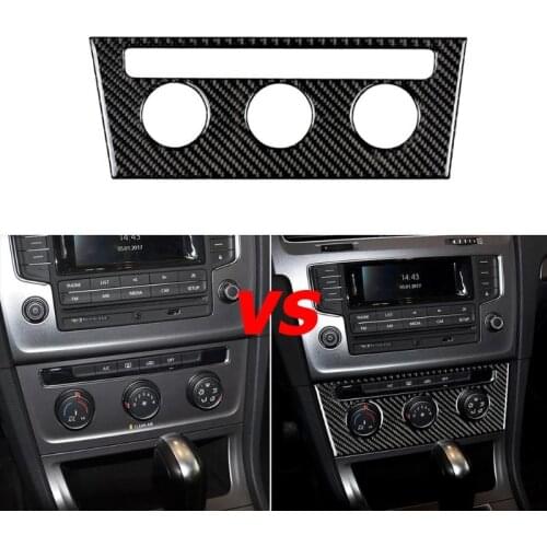 Automotive Interior Stickers Carbon Fiber Console AC Switch Cover Trim Car Sticker for Golf 7 2013-2017 Car Interior Accessories