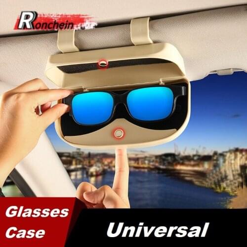 RONCHEIN Car Sunglasses Holder Sun Visor Glasses Case Box for BMW All Series E90 E46 E30 E60 E39 F10 F30 X5 X6 Tesla model 3