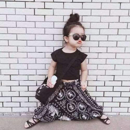Free shipping Toddler Kids Baby Girls Outfits Clothes T-shirt Tops Dress+Harem Pants