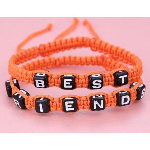 2Pcs/Set Unisex BEST Letter Charm Handmade Woven Friendship Bracelet accesorios mujer 2020 charm bracelets stainless steel