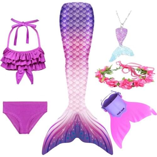 Kids Mermaid Tails Swimming Dresses Bathing Children Suit Swimsuit With Monofin for Girls Princess Costume Swimmable Clothes