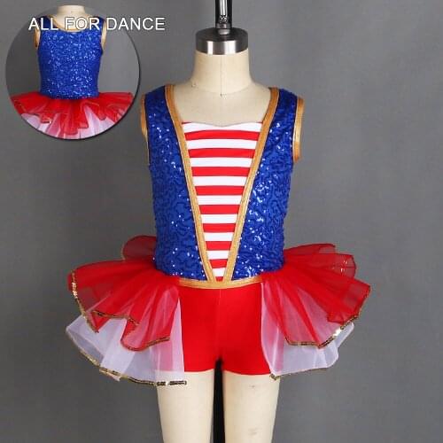 Royal Blue Sequin Bodice Ballet Costumes Girl Stage Performance Ballet Tutu Tap Jazz Dance Costumes Ballet Wear