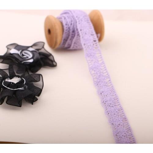 1YARD 1.4CM Pure cotton lace purple lace garment accessories