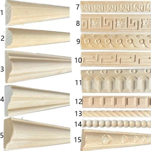 Solid wood Mujiao line Mahua line Great Wall Line recycling side cabinet door background wall decal home decoration DIY