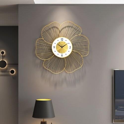 Metal Large Wall Clock Modern Design Living Room Luxury Minimalist Art Digital Wall Clock Mechanism Reloj De Pared Home Decor 50