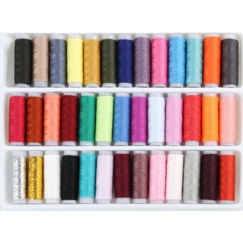 39 Mixed Colors Pure Polyester Sewing Thread Machine Hand 200 Yard Each Spool Sewing Thread