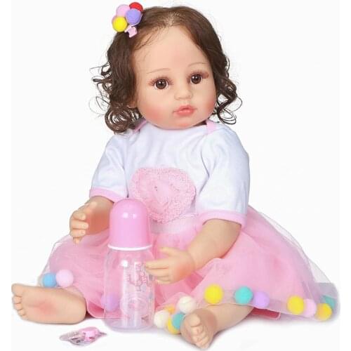 NPK 55cm full silicone body realistic reborn dolls handmade reborn baby kids baby girl doll bebes birthday gift