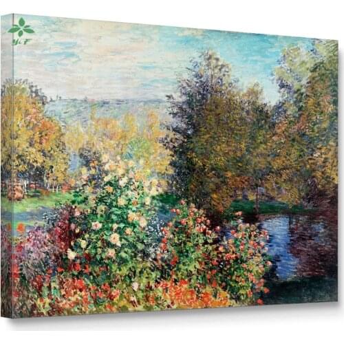 Painted Garden Corner , Claude , Oil On Canvas, Art Home Wall Decoration