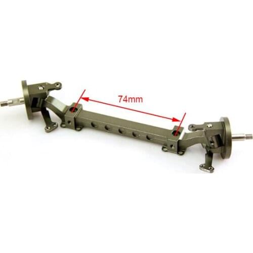 Front Axle Metal Aluminum Alloy Car Axle For 1/14 RC Tractor Trailer Model Dump Truck Van Modify Spare Parts 74mm