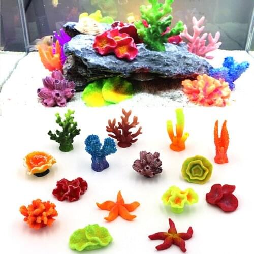 Resin Coral Sea Star Cute Multicolor Miniature Fish Tank Aquarium Ornaments Artificial Plants For Home Decoration Accessories