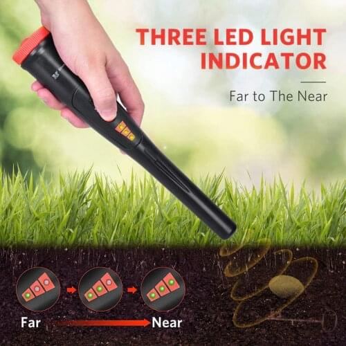 Metal Detector Handheld IP66 Waterproof Treasure Finder Pinpoint High Sensitivity Metal Finder