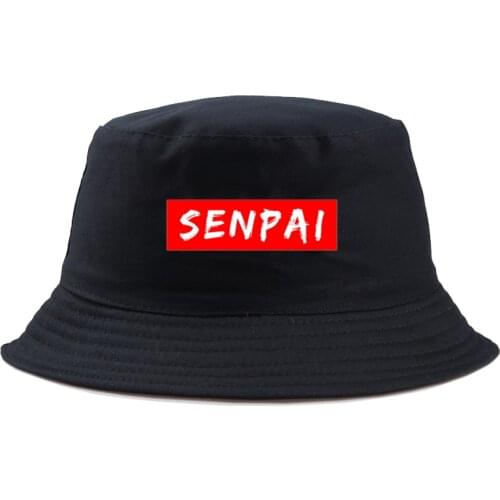 Casual BUCKET HAT MEN SENPAI JAPANESE ANIME Fisherman Hat For Women Fashion Simple Outdoor Friends Visor Sun Basin Hats