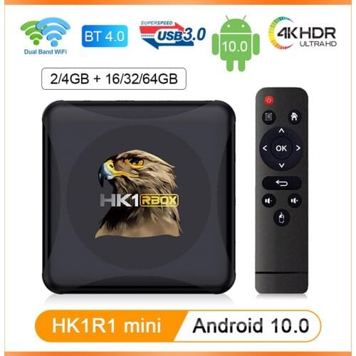 HK1 RBOX R1 Mini Smart TV Box Android 10 Rockchip RK3318 4G 32GB 64GB Support 1080p 4K Media Google Play HK1 R1 Mini Set Top Box