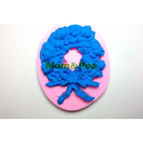 Mom&Pea 0182 Free Shipping Flower Circle Shaped Silicone Mold Cake Decoration Fondant Cake 3D Mold Food Grade Silicone Mould