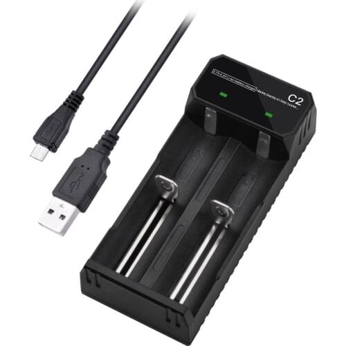 USB Dual slot 3.6v/3.7v Smart Li-ion Battery 16340/21700/18650/26650 USB Charger