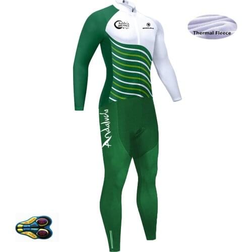Cycling Jersey Team ANDALUCIA Winter BiCycling Clothing MTB 20D Cycling Bib Pants Ropa Ciclismo Triathlon Fleece Cycling Wear