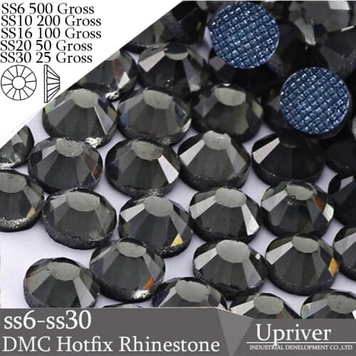 Upriver Half Large Packing Loose Flatback SS6 SS10 SS16 SS20 SS30 Black Diamond DMC Hotfix Rhinestones