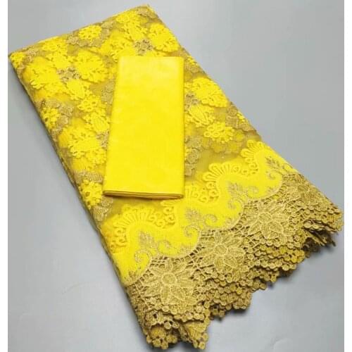 Party Q High Quality African Nigerian Tulle Lace Fabric Embroidery Milk Silk Voile Cord French 2.5+2.5yards