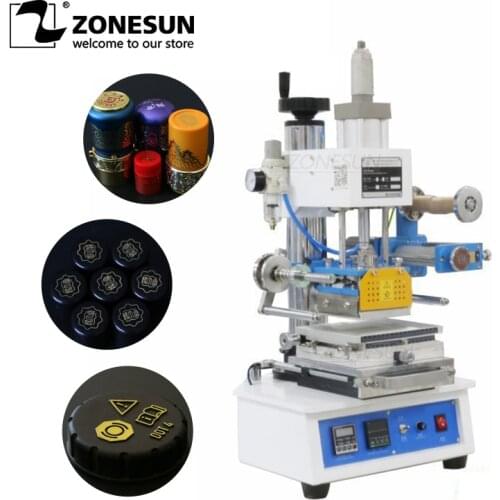 ZONESUN ZY-819H3 Auto Industrial Hot foil Stamping Machine Custom Logo wood mark name card Branding machine leather embossor