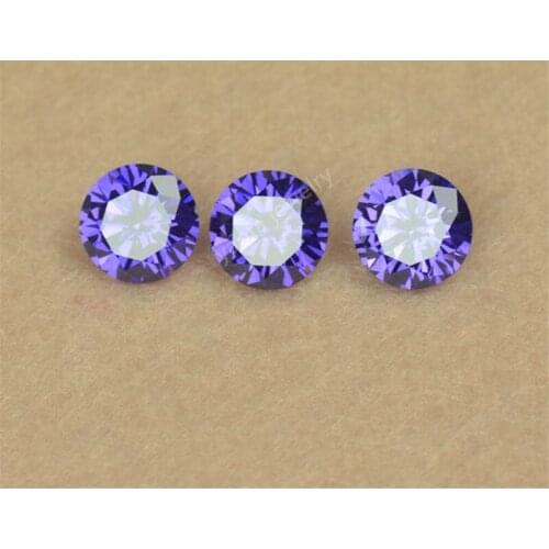 1~4mm AAAAA Light Violet Zircon Loose CZ Stone Round Brilliant Cut Lab Created Purple Color Cubic Zirconia Gems Bead For Jewelry