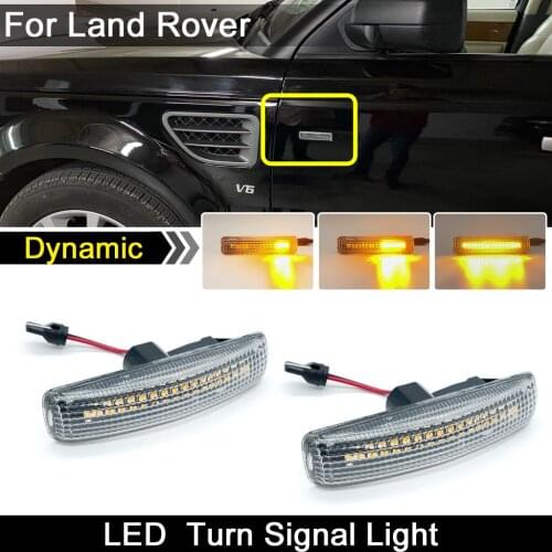 1 Pair For Land Rover LR2 Freelander 2 LR3 LR4 Discovery 3/4 Range Rover Sport LED Side Marker Light Dynamic Turn Signal Lamp