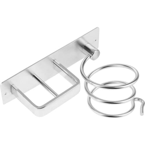 1pc silver/black household practical simple hair dryer solid aluminium bracket, living room washroom wall-mounted storage shelf