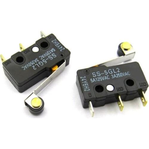 10Pcs SS-5GL2 Hinge Roller Lever SPDT 3Pin Subminiature Basic Limit Switch