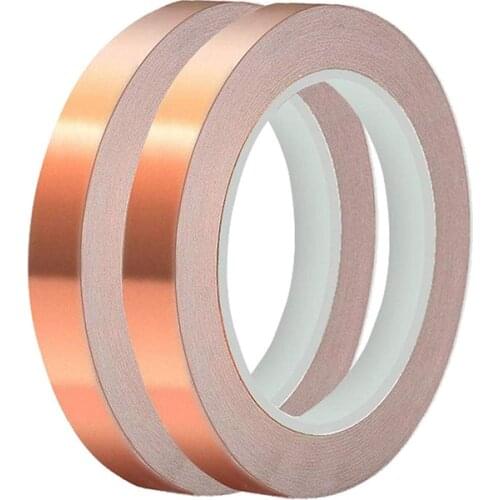 20 Meters Copper Foil Tape with Double-Sided Conductive Adhesive EMI Shielding Heat Resist Tape For Soldering Electrical Repairs
