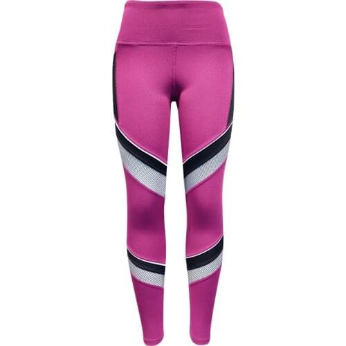 2021 Fashion Gym Fitness Tights Yoga Pants High Waist Black Sport Pants With Mesh Pink Womens Push Up Yoga Leggings