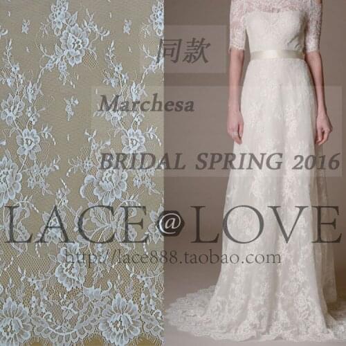 3 Meter Exquisite Eyelash Lace 150CM White Spring Summer Lace Fabric Wedding Dress Sexy Lingerie DIY Fashion Clothes Accessory