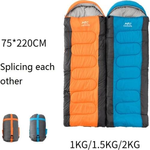 3-season 190x75cm Outdoor Camping Hiking Travel Sleeping Bag Pad Water-Resistant Thermal Zipper Sleep Bag with Storage Bag