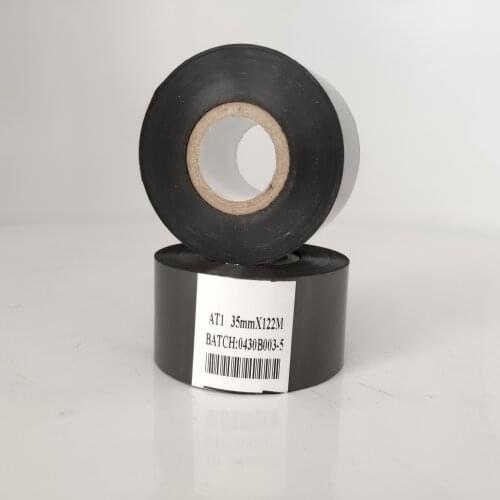 35x122m batch number printing machine Black color hot coding ribbon