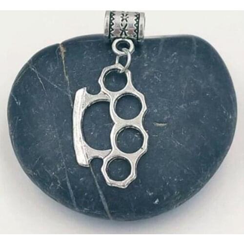 50pcs Antique Silver Plated Brass Knuckle Dusters Charms Pendants For Bracelet Necklace Jewelry Making