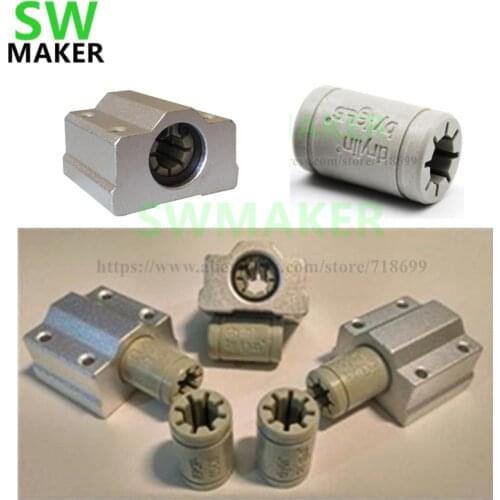 SWMAKER 7pcs Polymer SC8UU & Bracket 8mm Linear Rail Double Drylin RJ4JP-01-08 for Anet/Tronxy/Reprap Prusa i3 3D printer