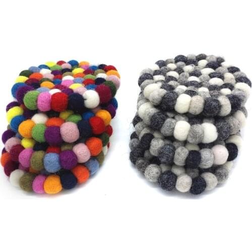 8Pcs 10cm Round Felting Coaster, Insulation Hot Pads, Absorbent Coasters, Coasters for Drinks, Office Coaster