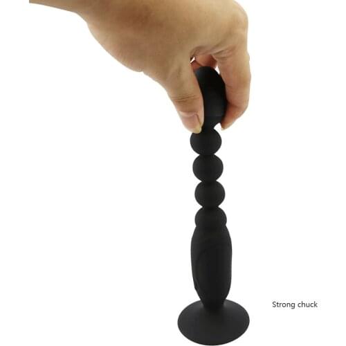 Anal Bead Plug With Suction Cup Prostate Massager Anus Dilator Butt Plug Beads Soft Buttplug Sex Toys For Men Women S0075