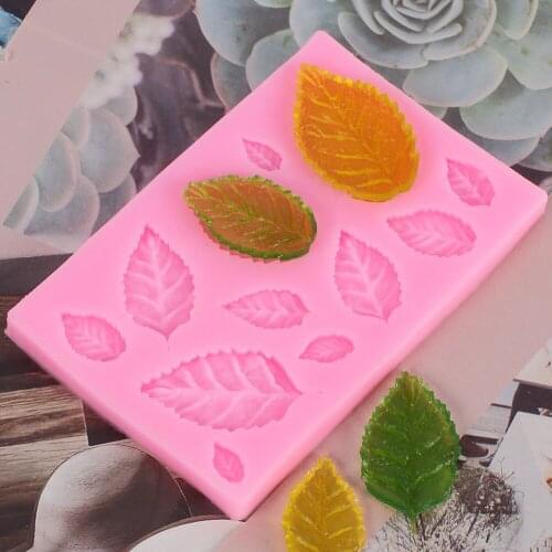 Food Silicone Cake Mold DIY 3D Leaves Plant Shape Fondant Chocolate Tray Mould Ice Cream Mold Kitchen Tool Goods Utensils