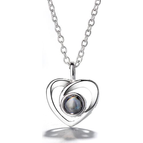 100 Languages I Love You Projection Pendant Necklace Romantic Love Memory Wedding Necklaces