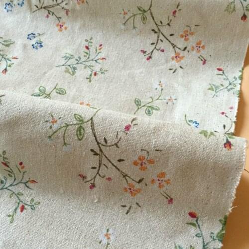 Printed Floral Cotton Linen Fabric Curtain tablecloth Cotton Cloth For DIY Quilting & Sewing Placemat,Bags Material