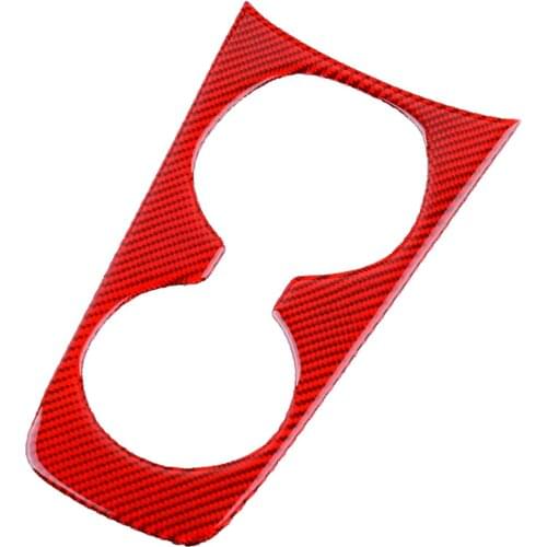 Carbon Fiber Red Car Front Center Water Cup Holder Cover Panel Sticker Fit For Chevrolet Camaro 2010 2011 2012 2013 2014 2015