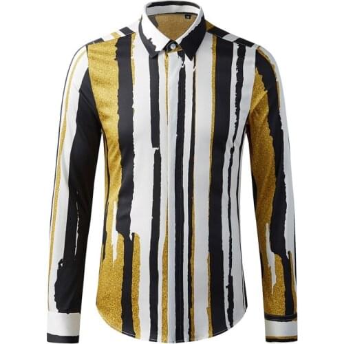 Pure Cotton Shirt Men Long Sleeve Slim Printed Chemise homme Plus size Casual Business Male Dress Shirts streetwear