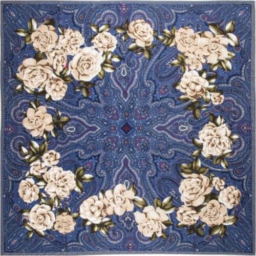 2019 New Brand Woman Paisley Shawl 100% Twill Silk Scarf 130cm Square Scarf Print Bandana Woman Headband Hijab Scarves & Wraps