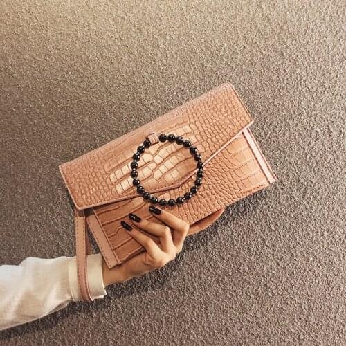2021 New Fashion Alligator clutch bag Trends Leather Womens evening clutch Simple Style Small purses and handbags Casual Bolsas