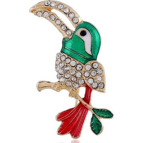 Wholesale Crystal Jewerly Pretty Rhinestone Bird Brooch pin